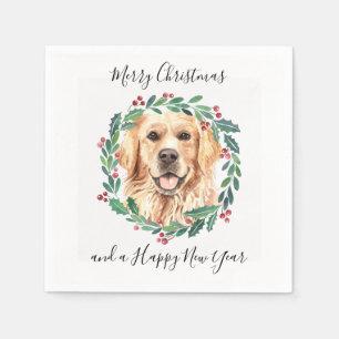 Servilleta De Papel Golden Retriever Elegant Dog Merry Christmas