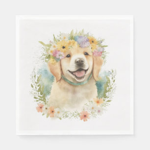 Servilleta De Papel Golden Retriever En Laurel Wreath