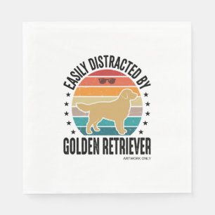Servilleta De Papel Golden Retriever Fácilmente Distraído Diseño de Pe