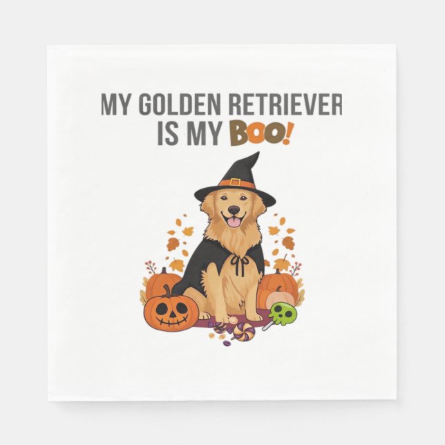 Servilleta De Papel Golden Retriever Halloween Dog My Golden Retrieve (Anverso)