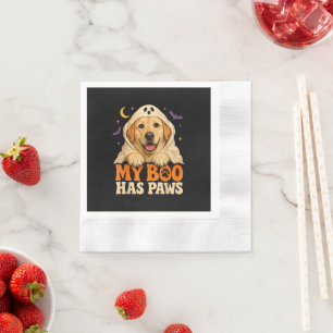 Servilleta De Papel Golden Retriever Halloween Patas Espeluznantes