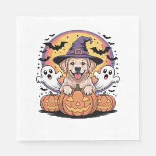 Servilleta De Papel Golden Retriever Halloween Witch Dog Classic T-Shi