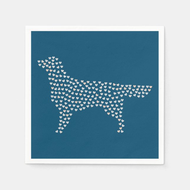 Servilleta De Papel Golden Retriever Hearts (Anverso)