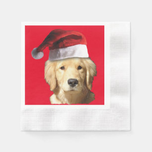 Servilleta De Papel Golden Retriever Santa Claus