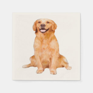 Servilleta De Papel Golden Retriever Sitting