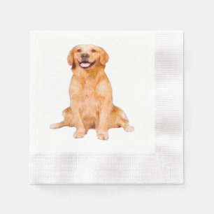 Servilleta De Papel Golden Retriever Sitting