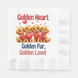 Servilleta De Papel Golden Retrivers Cute Dog LOVE