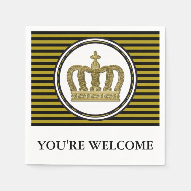 Servilleta De Papel Golden Royal Crown II + tu trasero. e ideas (Anverso)