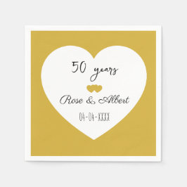 Servilleta De Papel Golden Wedding, 50 Years of Marriage, Custom 