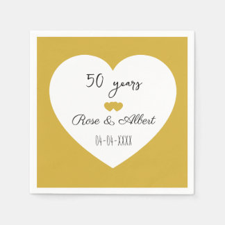 Servilleta De Papel Golden Wedding, 50 Years of Marriage, Custom 