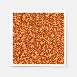 Servilleta De Papel Golden Yellow Leafy Vine Pattern 
