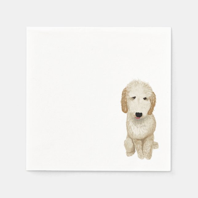Servilleta De Papel Goldendoodle Cocktail Napkin - Personalizable (Anverso)