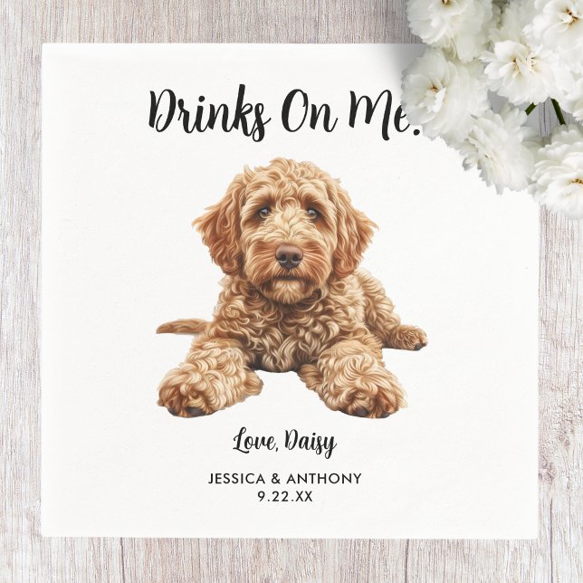 Servilleta De Papel Goldendoodle Dog Boda Napkins (Subido por el creador)