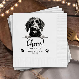 Servilleta De Papel Goldendoodle Dog Hand Dibujando Saludos Personaliz