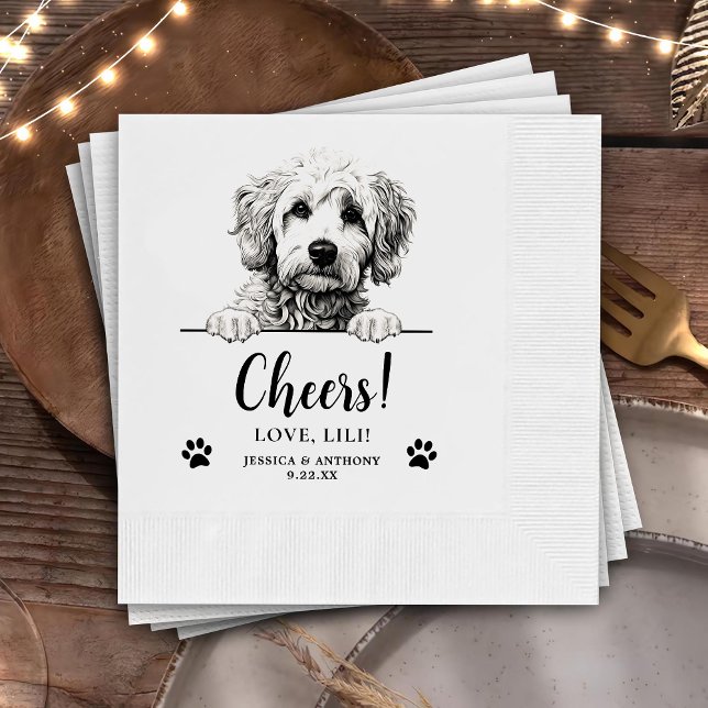 Servilleta De Papel Goldendoodle Dog Hand Dibujando Saludos Personaliz (Subido por el creador)