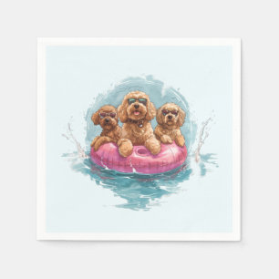 Servilleta De Papel Goldendoodle Dogs Verano Pineapple Float