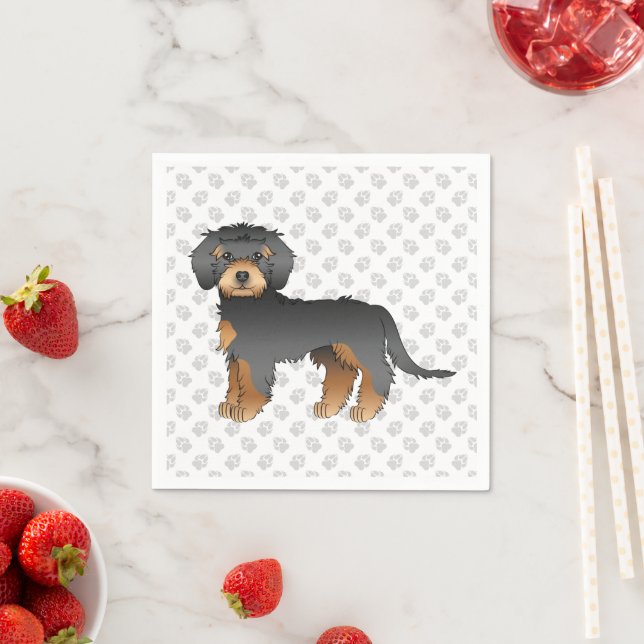 Servilleta De Papel Goldendoodle Miniatura de Dibujos Animados de Colo (In situ)