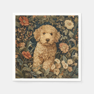 Servilleta De Papel Goldendoodle Puppy en el Jardín estilo William Mor