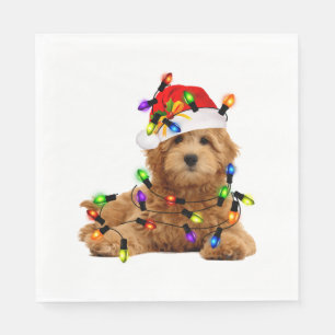 Servilleta De Papel Goldendoodle Santa Dog