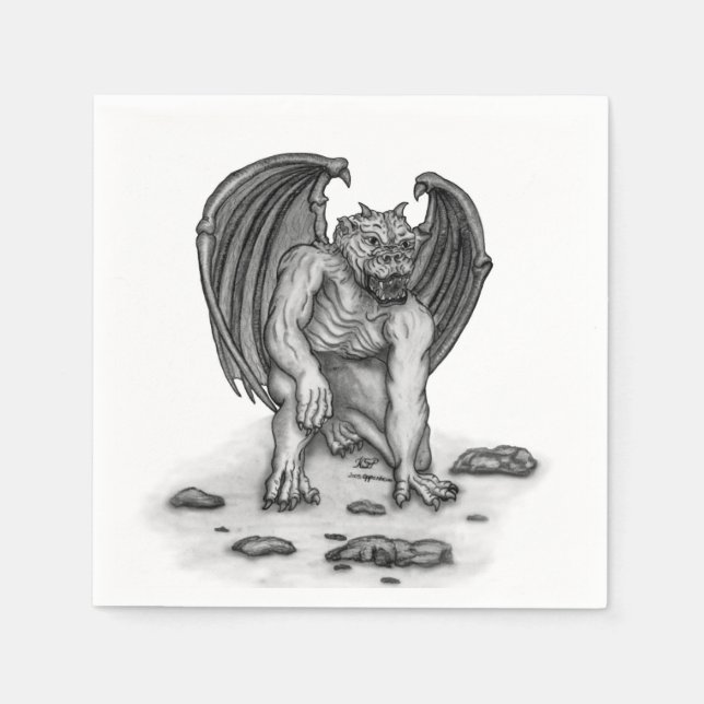 Servilleta De Papel Golem Gargoyle (Anverso)