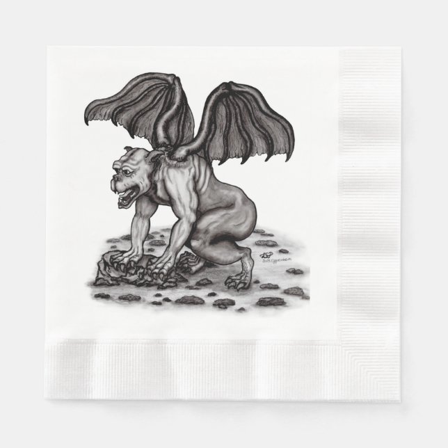 Servilleta De Papel Golem Gargoyle (Anverso)