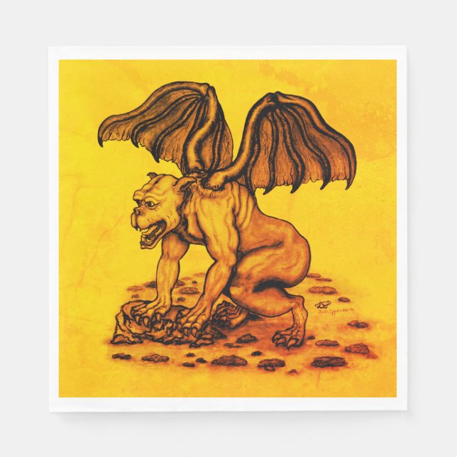 Servilleta De Papel Golem Gargoyle (Anverso)