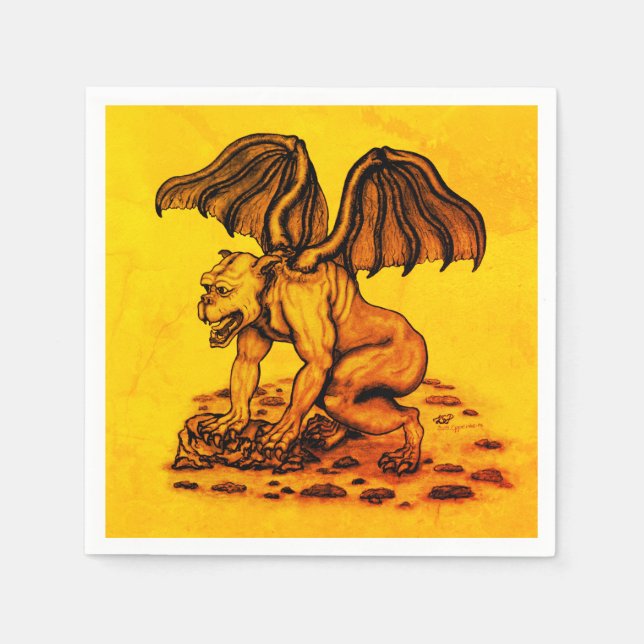 Servilleta De Papel Golem Gargoyle (Anverso)