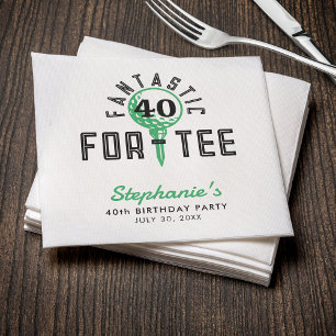 Servilleta De Papel Golf 40.º Fiesta de cumpleaños fantástico para Tee