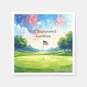 Servilleta De Papel Golf 4 de julio Día de la Independencia con bander