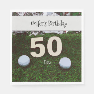 Servilleta De Papel Golf 50.º cumpleaños del golfista con bolas en v