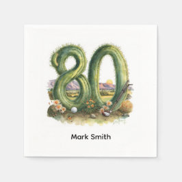 Servilleta De Papel Golf 80th Birthday with golf ball  Arizona golfer