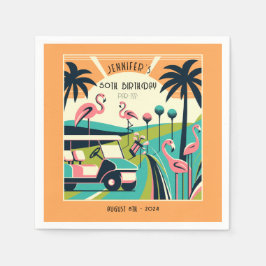 Servilleta De Papel Golf Art Deco Tropical 50 cumpleaños