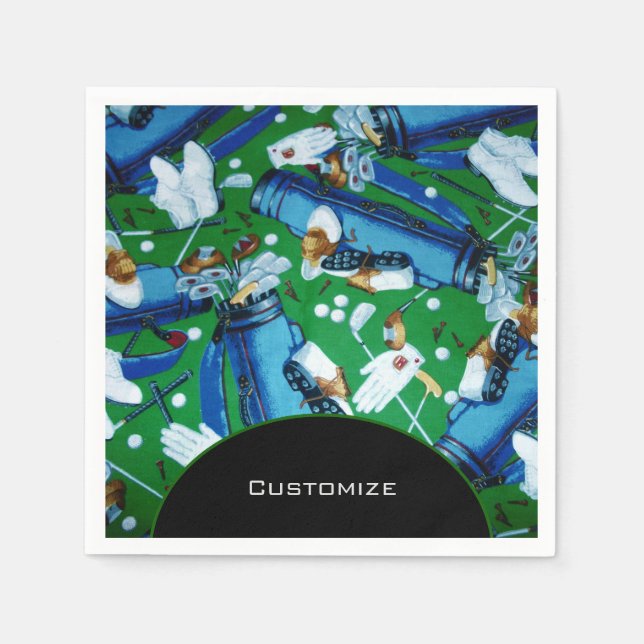 Servilleta De Papel Golf azul y verde (Anverso)