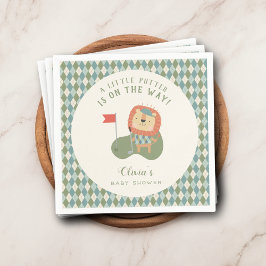 Servilleta De Papel Golf Baby Shower A Little Putter Preppy Argyle