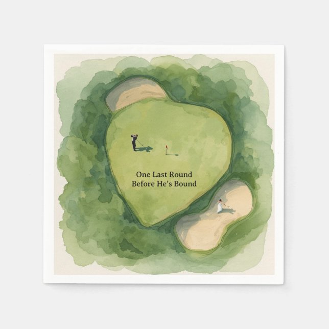 Servilleta De Papel Golf Bachelor party golfer on course (Anverso)