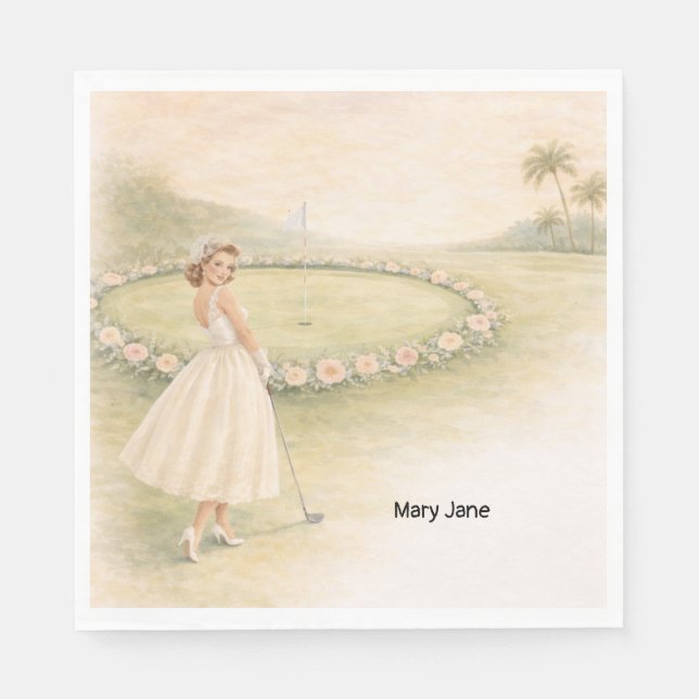 Servilleta De Papel Golf Bachelorette Party Napkins  (Anverso)