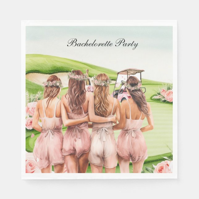 Servilleta De Papel Golf Bachelorette Party para Golfer (Anverso)