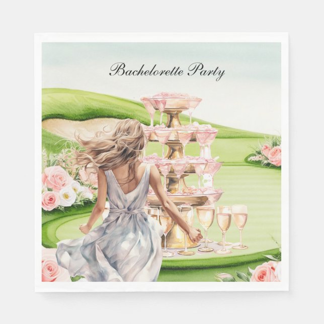 Servilleta De Papel Golf Bachelorette Party para Golfer (Anverso)