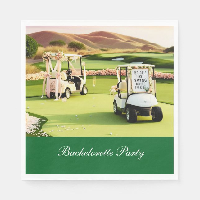 Servilleta De Papel Golf Bachelorette Party para Golfer (Anverso)