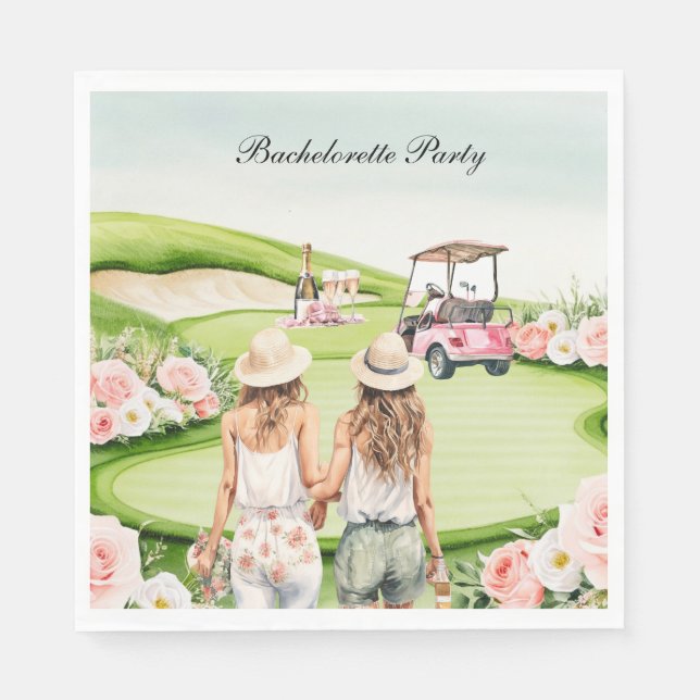 Servilleta De Papel Golf Bachelorette Party para Golfer (Anverso)