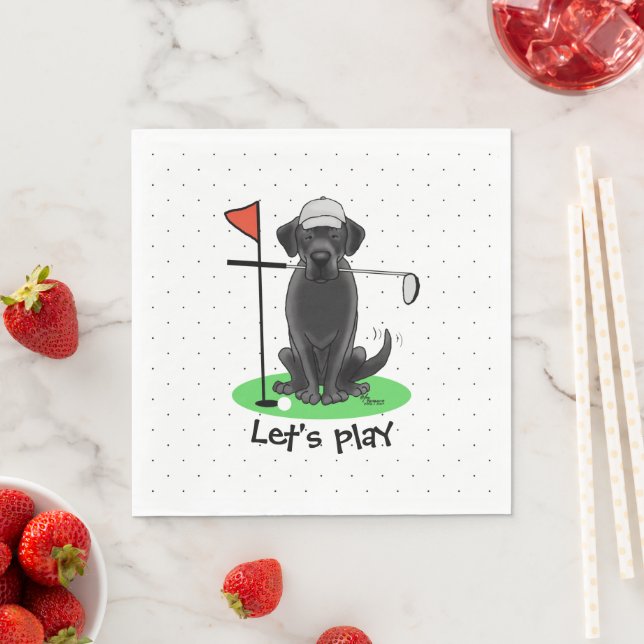 Servilleta De Papel Golf Black Labrador Recuperever Dog - Cute (In situ)