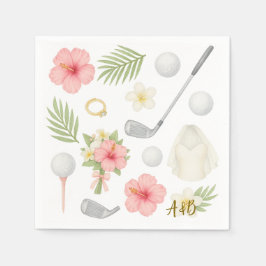 Servilleta De Papel Golf Boda de temática hawaiana para golfista