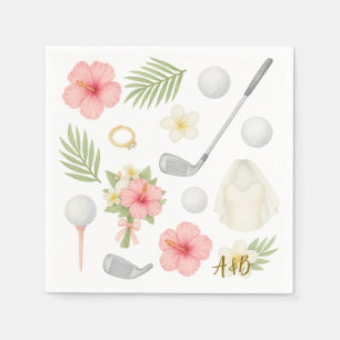 Servilleta De Papel Golf Boda de temática hawaiana para golfista