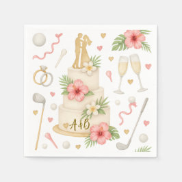 Servilleta De Papel Golf Boda de temática hawaiana para golfista