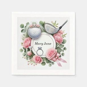 Servilleta De Papel Golf Bridal Shower temática con bola de golf