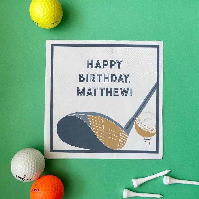 Servilleta De Papel Golf Club and Ball Personalized Golfers Birthday (Subido por el creador)