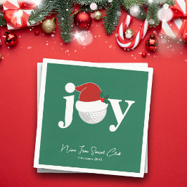 Servilleta De Papel Golf Club Holiday Joy Typography Festive Green