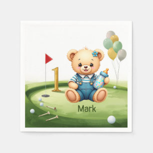 Servilleta De Papel Golf cumpleaños 1 primer año golfista con número