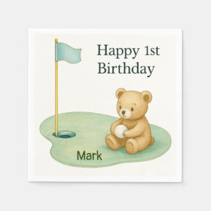 Servilleta De Papel Golf cumpleaños 1 primer año golfista con número