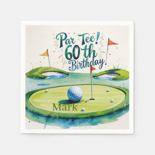 Servilleta De Papel Golf Cumpleaños 60 Par Golfer Fiesta